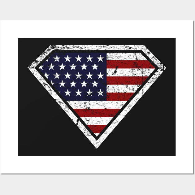 Super Hero Flag Wall Art by MikesTeez